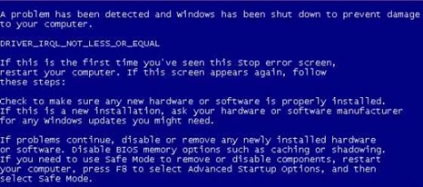 Error-driver_irql_not_less_or_equal
